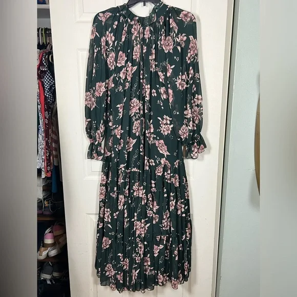 NWT Free People Feeling Groovy Maxi Dress, oversized Green and Pink Floral Dress - Picture 4 of 5
